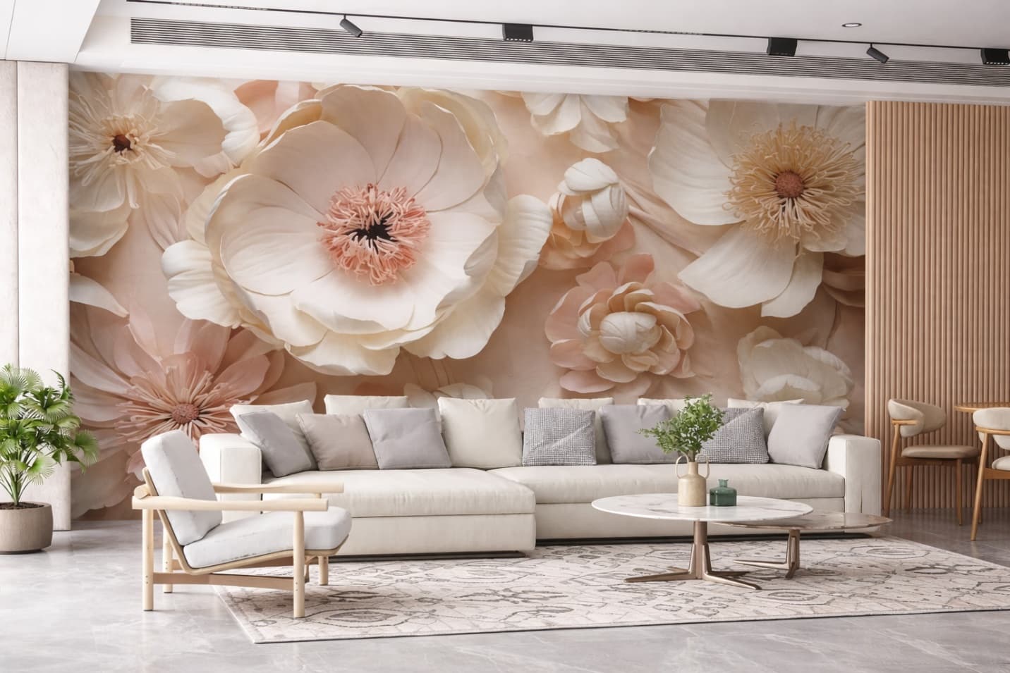 Custom wall mural in a modern living space